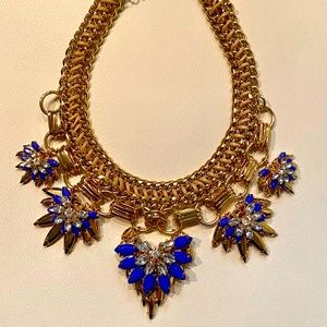 BCBG cobalt blue and gold necklace
